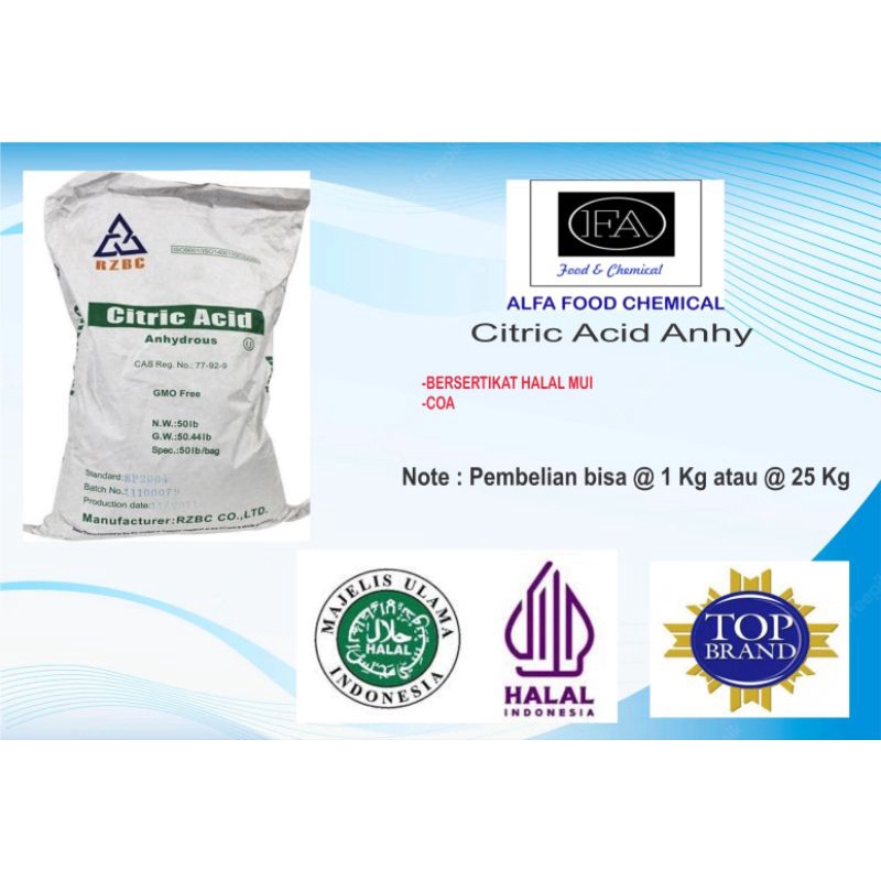 CITRIC ACID ANHYDROUS EX RZBC / ASAM CITRUN