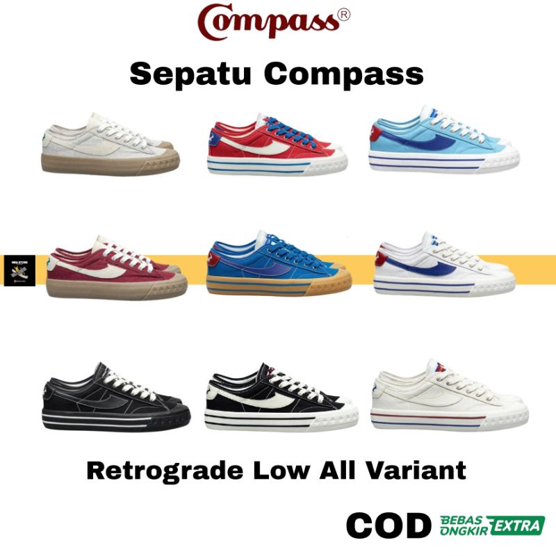 Sepatu Compass Retrograde Low (100% ORIGINAL) All Variant BNIB Murah Original / Sneakers Lokal Cowok