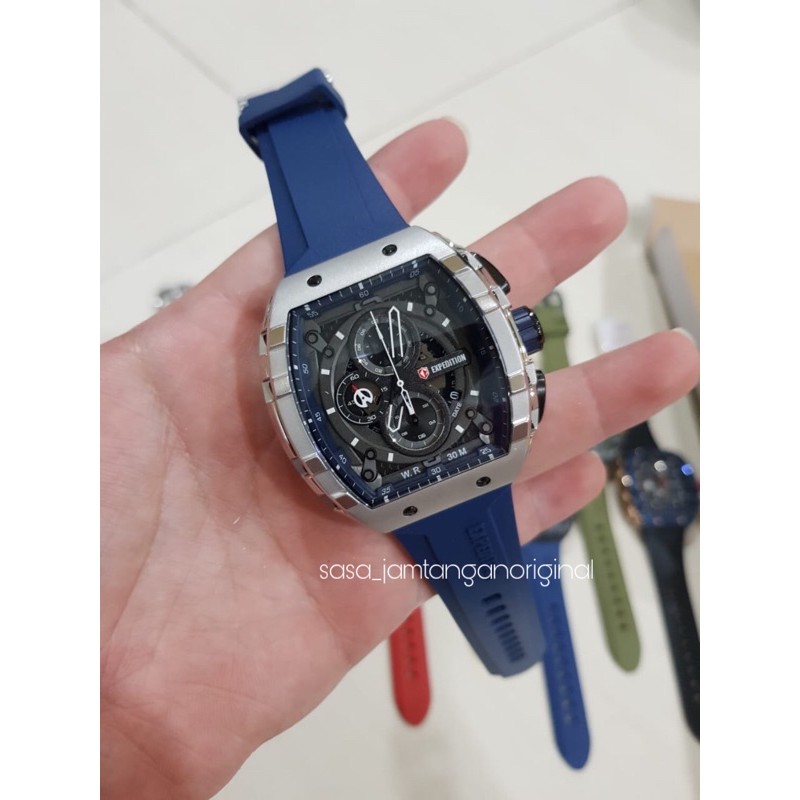 Jam Tangan Expedition E 6782 Original Silver Blue