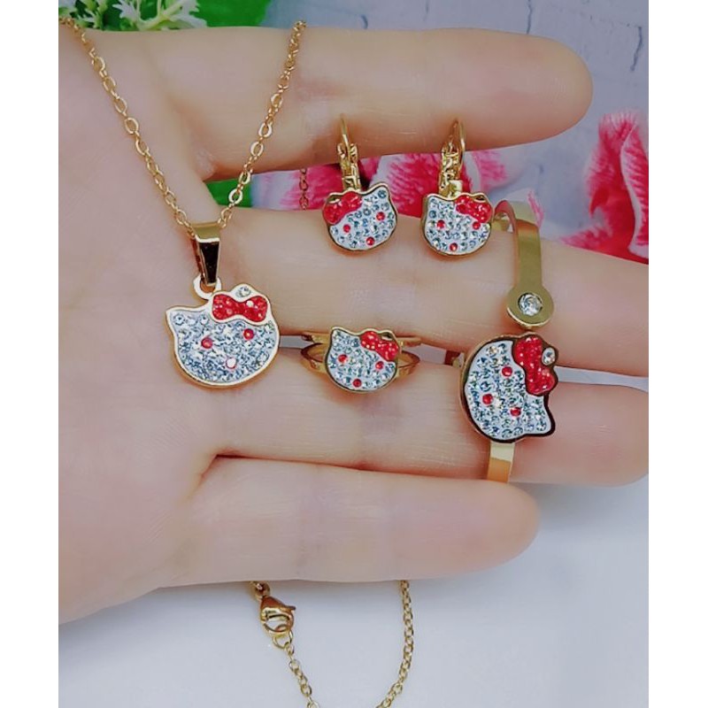 Titanium set anak Hello Kitty permata j.k