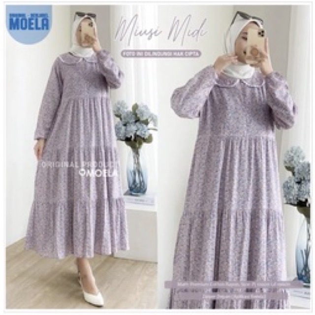 MIUSI MIDI DRESS ORI MOELA