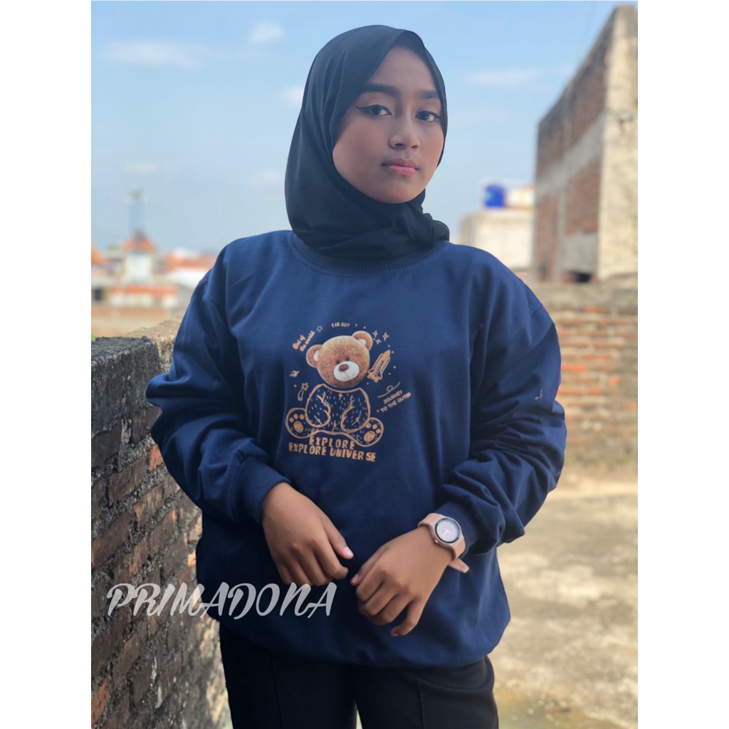 Sweatshirt Atasan Wanita Beaarr Universe Motif Hits Terbaru