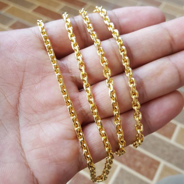  Kalung  Rantai Nori  Lapis Emas  Asli Tebal 3mm Shopee 