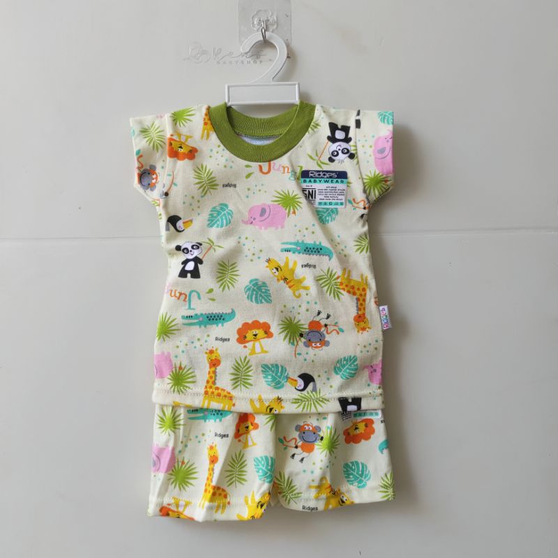 SNI RIDGES Baju Celana Pendek Print Full Warna S M L XL anak dinosaurus fox