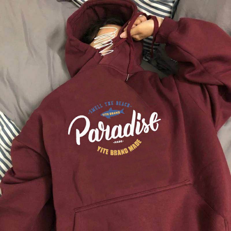 (S - 6XL) Hoodie PARADISE Jaket Jumper BIGSIZE OVERSIZE Cute Korean Harajuku style Jumbo Unisex Fleece Premium