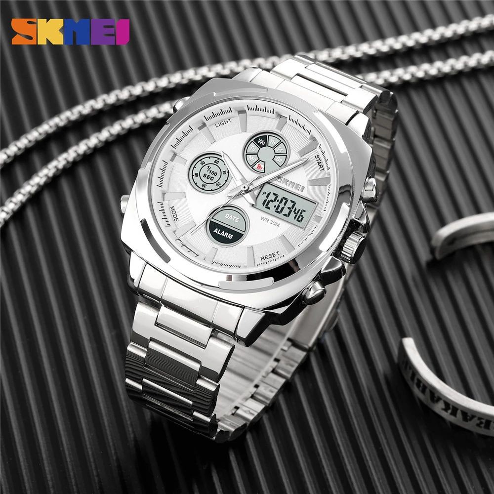 SKMEI 1673 Jam Tangan Pria Digital Analog Chronograph Dual Time Anti Air WATCHKITE WKOS