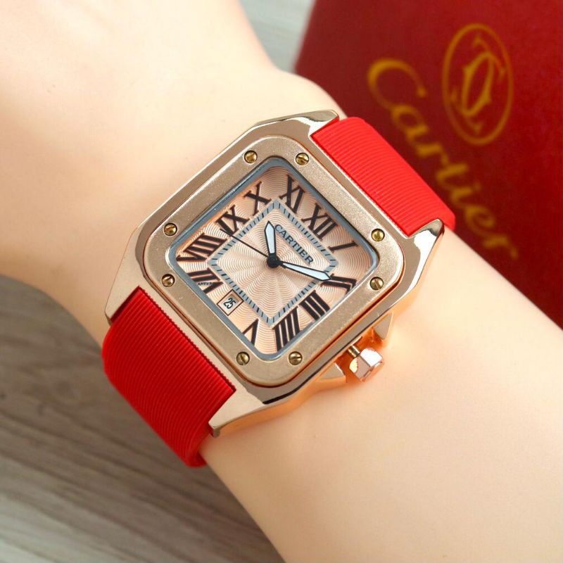 pw jam tangan wanita Cartier new collection fashion wanita tali rubber premium free box original sesuai foto