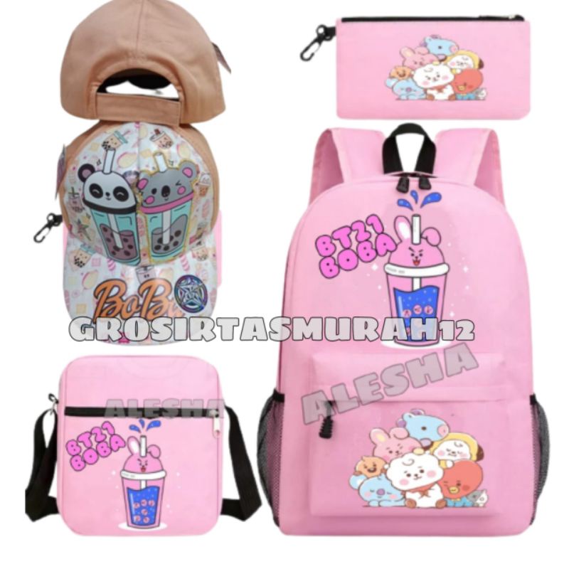 Tas Boba Tas sekolah anak Boba SD/Tas anak BT cooky SD/Tas ransel anak/Tas anak/Tas bahu anak/Tas anak karakter/Tas anak perempuan/Tas anak karakter lucu/Tas anak murah/Tas bahu anak/Tas BT /Tas anak Boba /Tas anak/Ransel anak/Tas cooky/Tas boba