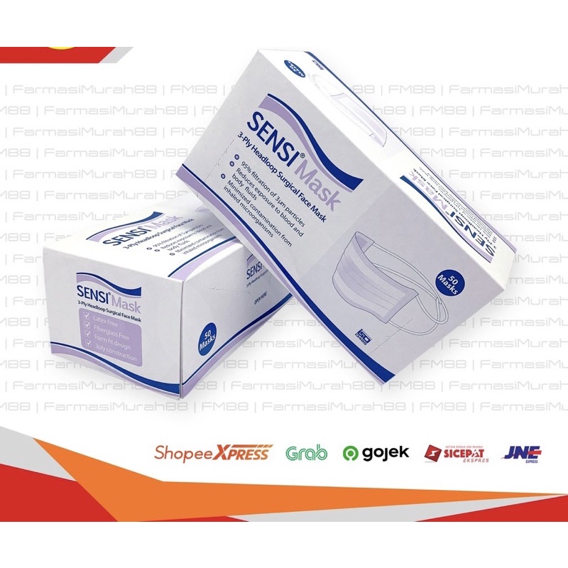 Masker Sensi Headloop Surgical Isi 50 PCS Masker Hijab