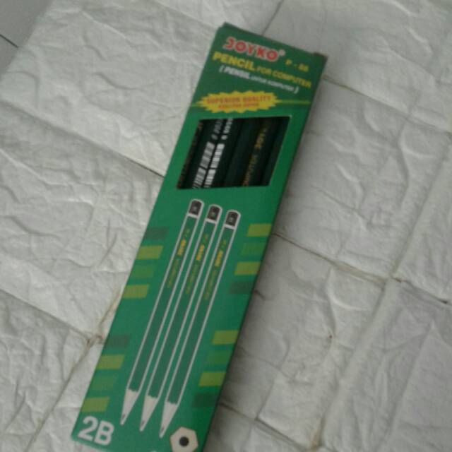 

Pensil 2B hijau biru