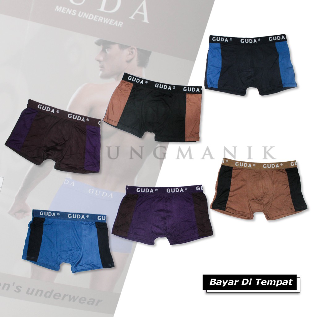 BOXER PRIA GUDA SPORTY PAKET 3 PCS BIG SIZE BAHAN KATUN LEMBUT ANTI BAKTERI TERMURAH