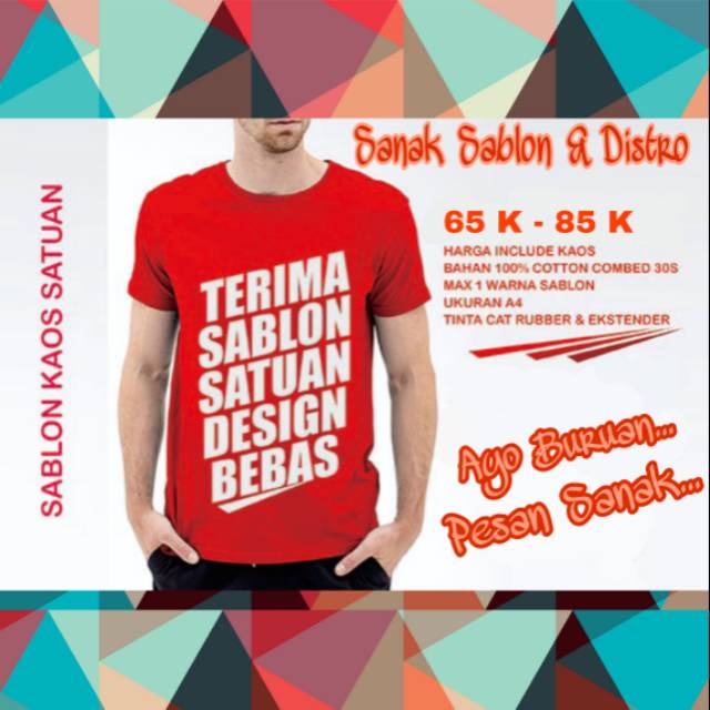 Kaos Custom Sablon Kata-Kata Nama Tulisan Rubber