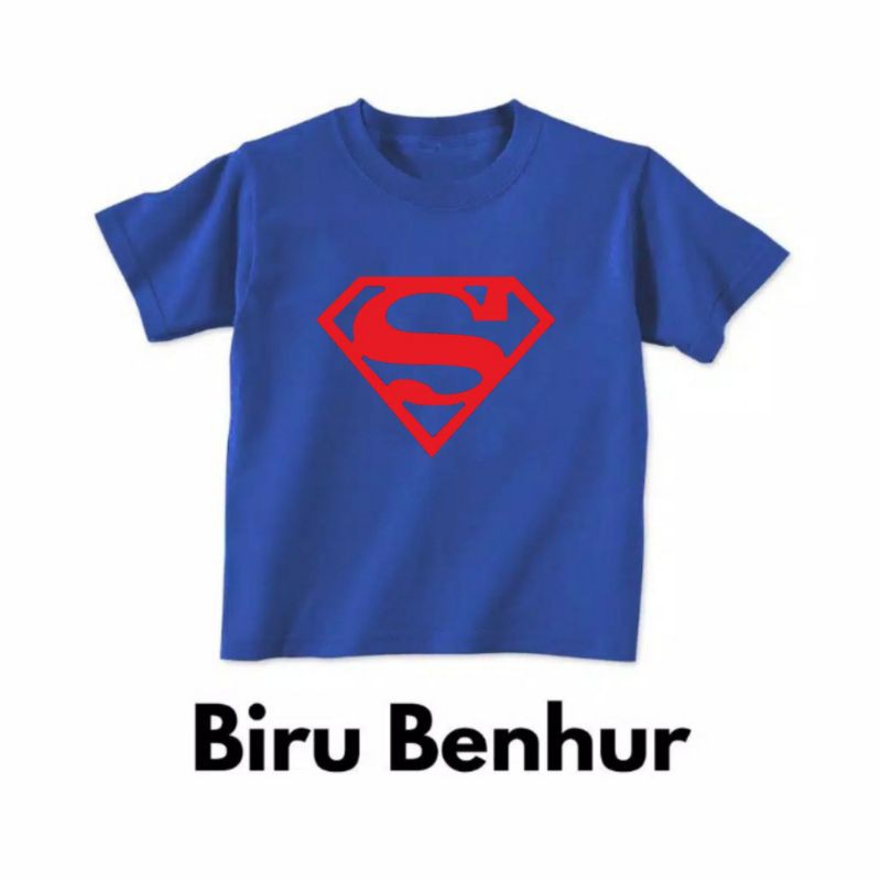 Kaos anak dan keluarga motif superman bahan cotton combed 30s