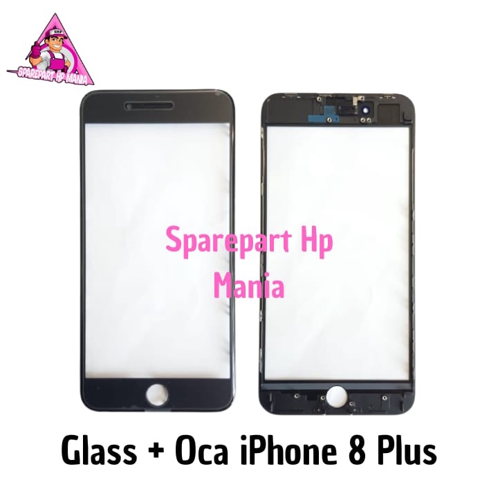 GLASS SUDAH OCA IPONE 8 PLUS KACA TOUCHSCREEN LCD ORIGINAL
