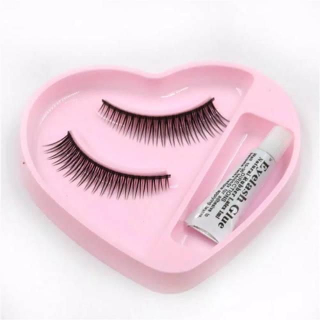 Sepasang Bulu Mata Palsu Panjang Natural Plus Lem Mink Hair Handmade