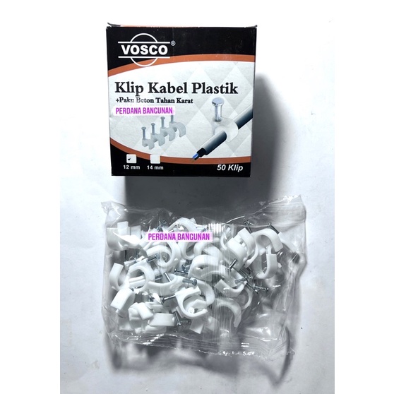 KLEM KABEL VOSCO / PAKU KLAIM KABEL / KLIP KABEL / KLEM KABEL DINDING