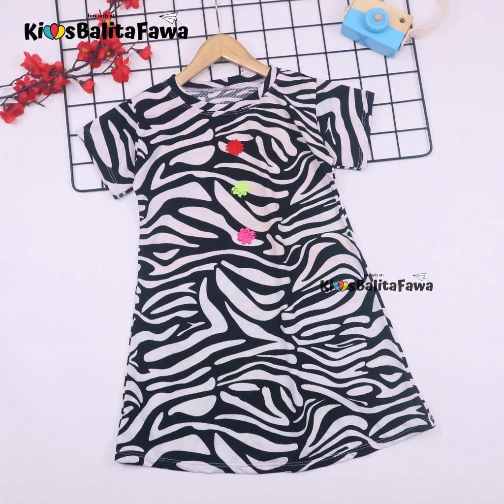 Dress Larissa uk 4-5 Tahun / Dres Lengan Pendek Baju Anak Perempuan Tunik Balita Cewek Blouse Atasan