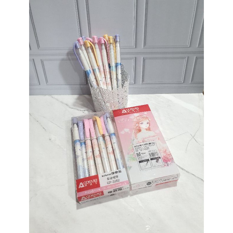 (12pc) pen bisa hapus/pen gel hapus/erasable pen/pen hapus lucu fancy ODEMEI-CEWE 3282