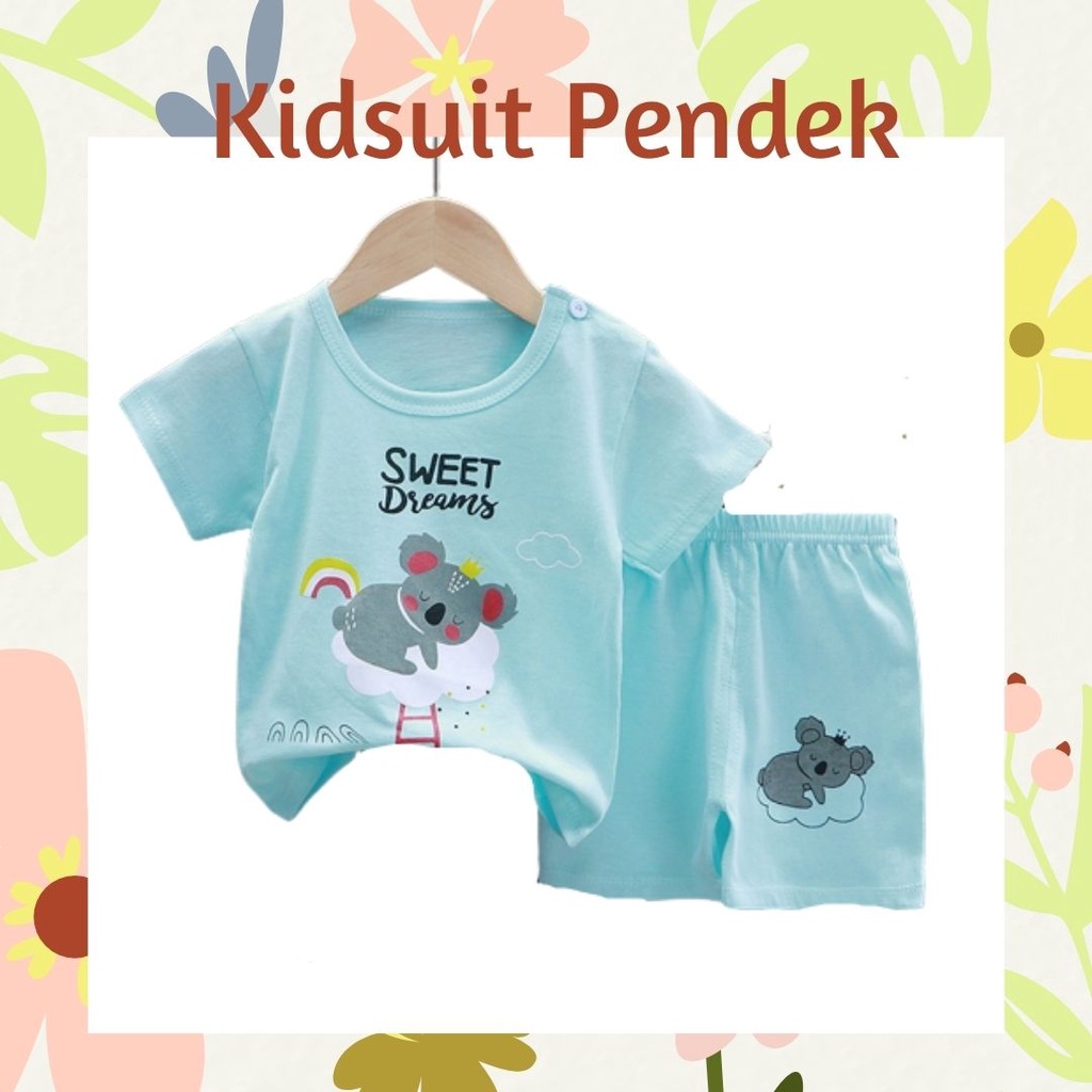 Plazababyku KIDS SUIT PENDEK Setelan Anak Bahan Kaos Lengan + Celana Berkualitas Import ebv cewek