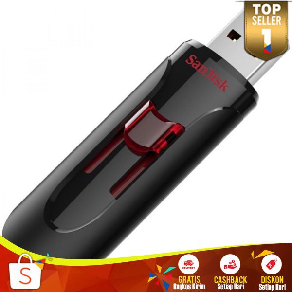 Sandisk Cruzer SC 03 Glide 3.0 USB Flash Drive Ramping Aman Mudah Digunakan Tanpa Drive Tambahan