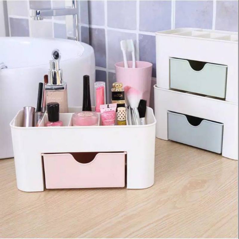 (BISA COD) Rak Meja Tempat Organizer Kosmetik ATK Multifungsi Laci Remote Tv AC Desktop Storage Box Organizer