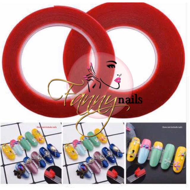 Double tape side fake nail display chart 0,3mm / lem double tip acrylic nail pajangan kuku nailart