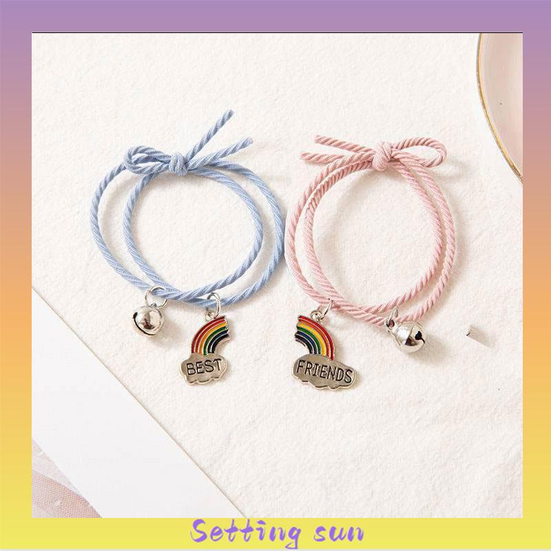 2 Pcs/set Adjustable Magnetic Braided Gelang Pasangan Gaya Etnis Cina TN