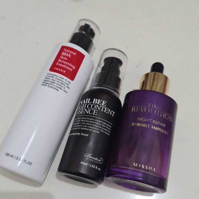 Paket Skin Care Snail Benton Essences + Missha BIght Repair Ampoule + Cosrx