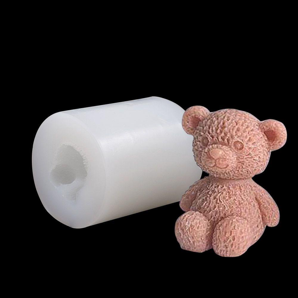Solighter Kartun Teddy Bear Cetakan Lilin Lucu Casting Kerajinan Tangan Epoxy Resin Silicone Mold