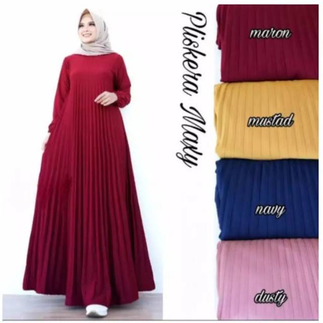 Fourfashion GAMIS PLISKET LISKERIA GAMIS MUSLIM WANITA JUMBO FIT TO XXL