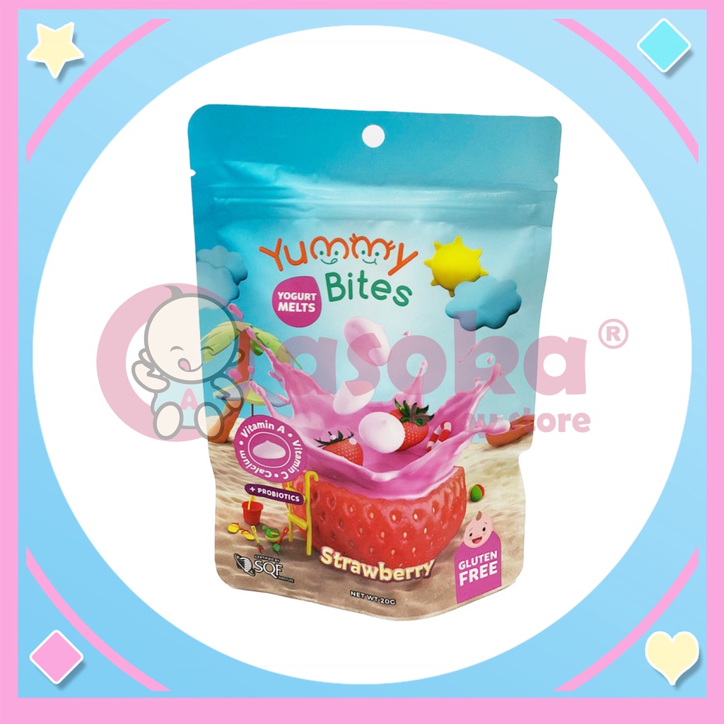 Yummy Bites Yogurt Melt Cemilan Yougurt Anak 20gr Untuk 12 bulan ke atas ASOKA