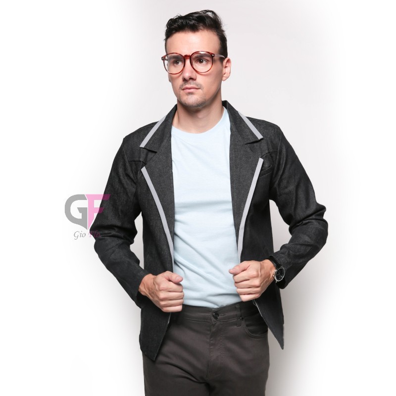 GIOFLO Blazer Pria Keren Casual Grey / BLZ 790