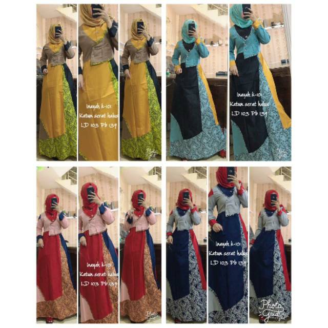 Gamis inayah / gamis katun / gamis terbaru / tuneeca / ninos