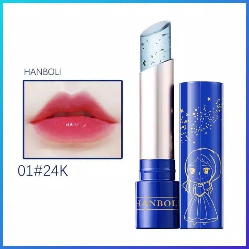Tokorara.id Ko-206 Lip Balm berubah warna Lip balm rose Oil 24k Gold hanboli