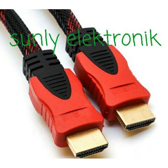 ☚ Kabel hdmi full hd 1080p 15 meter original / cable hdmi male gold plate jernih bersih 15m 3d 4k ✤