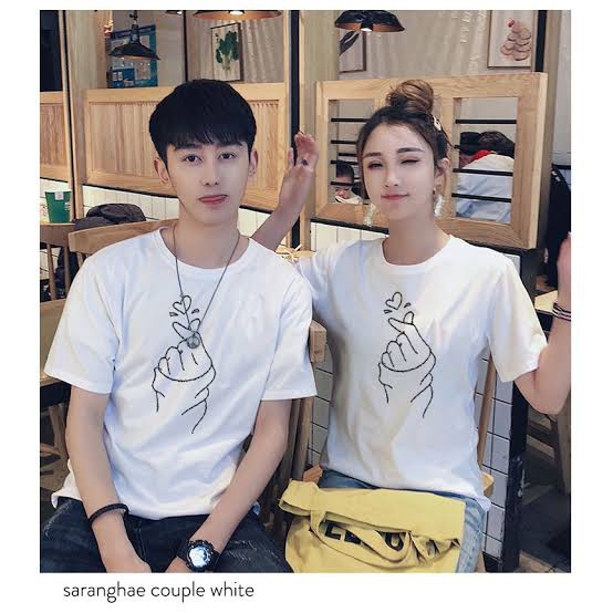 KAOS SARANGHAE COUPLE VALENTINE BAJU TSHIRT COMBED 30S