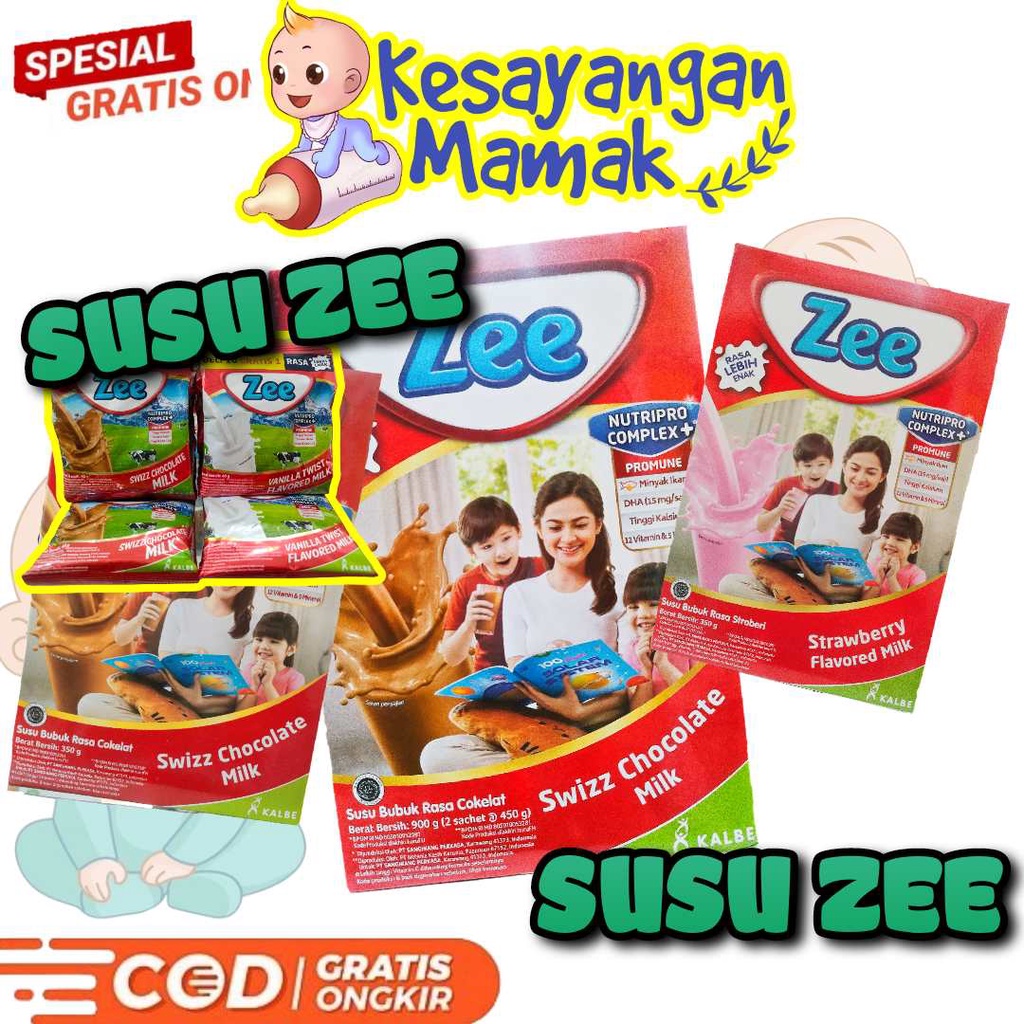 

SUSU ZEE REGULER 350gr/900gr/40gr RASA Strawberry/Swizz Chocolate/Vanila