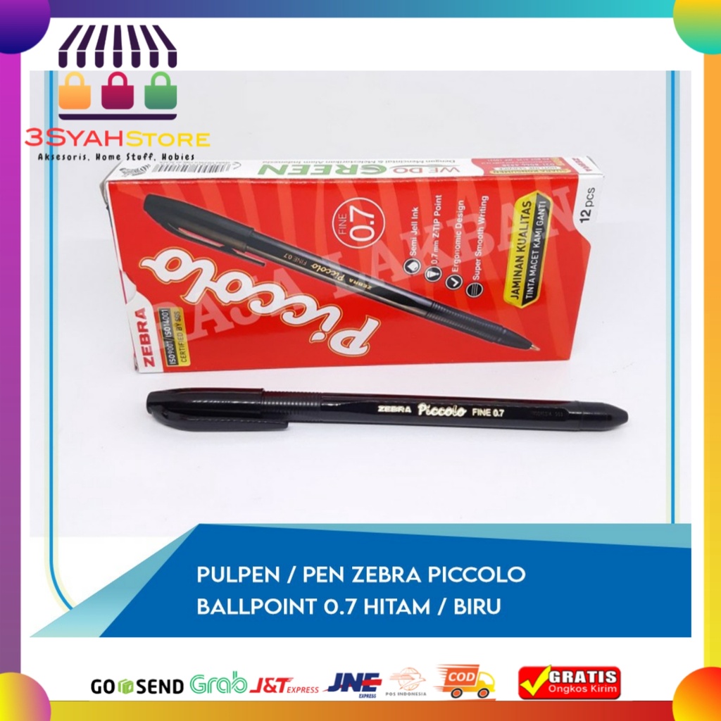 

Pulpen / Pen Zebra Piccolo Ballpoint 0.7 Hitam