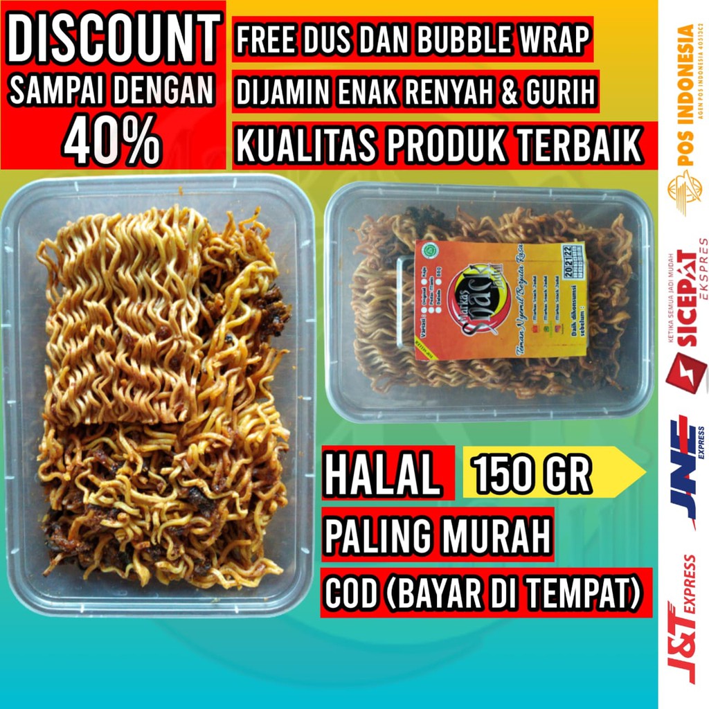 Jual Mie Kremes Pedas Basah 150gr Box Jajanan Snack Camilan Cemilan