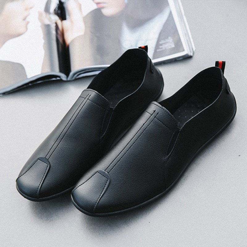 Toread Sepatu Pria Slip On Casual Anti Air Sepatu Kulit Hitam Formal Sepatu Kerja KSP201