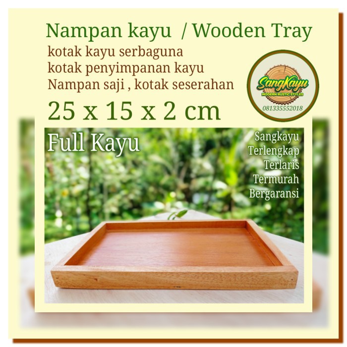 Nampan kayu nampan 25x15x2cm nampan saji kotak penyimpanan seserahan