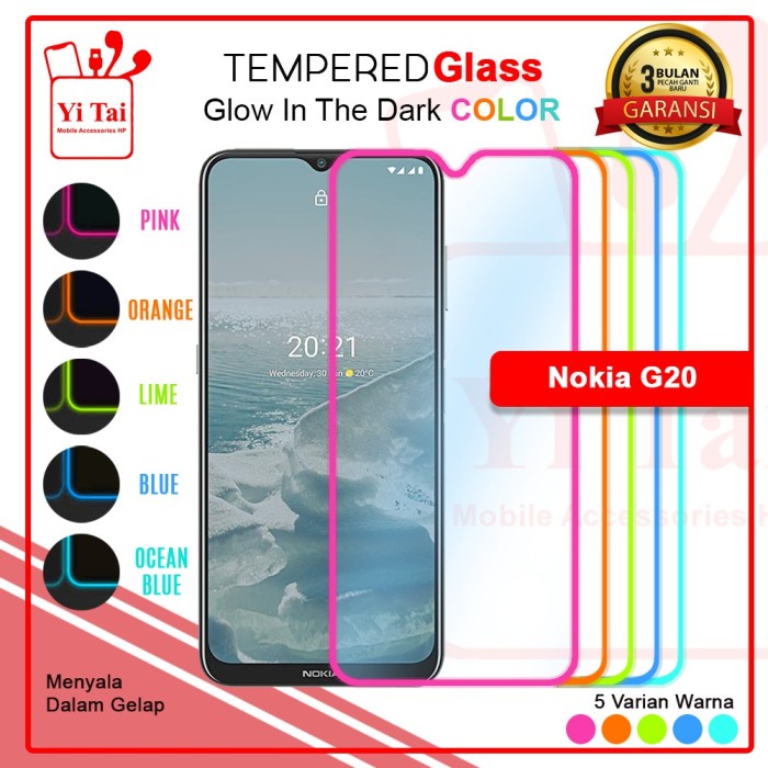 YI TAI - Glow In The Dark Tempered Glass Nokia 5.3 Nokia G10 Nokia G20