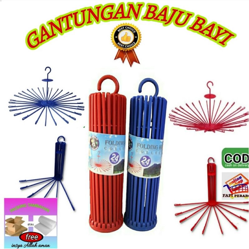 jemuran baju bayi/folding Apolo 24 stick bulat putar murah kualitas seperti lion star