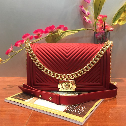 AR1094 BIG Tas chanel boy Tas chevron jelly matte Slingbag Jelly bag Tas pesta Tas import Tas batam
