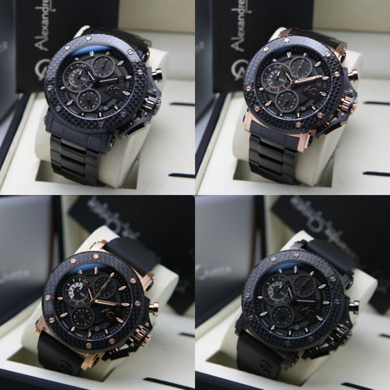 JAM TANGAN PRIA ALEXANDRE CHRISTIE AC 9205 CARBON ORIGINAL