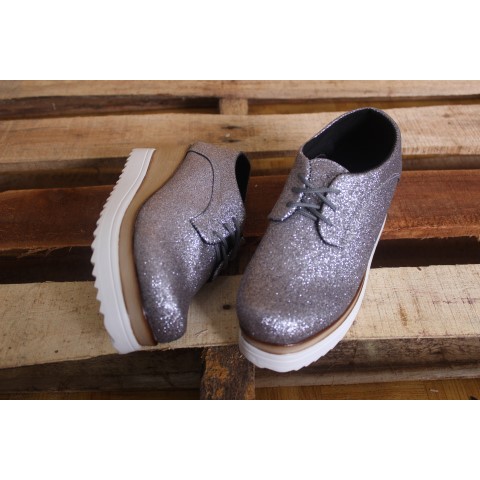 wedges glitter silver