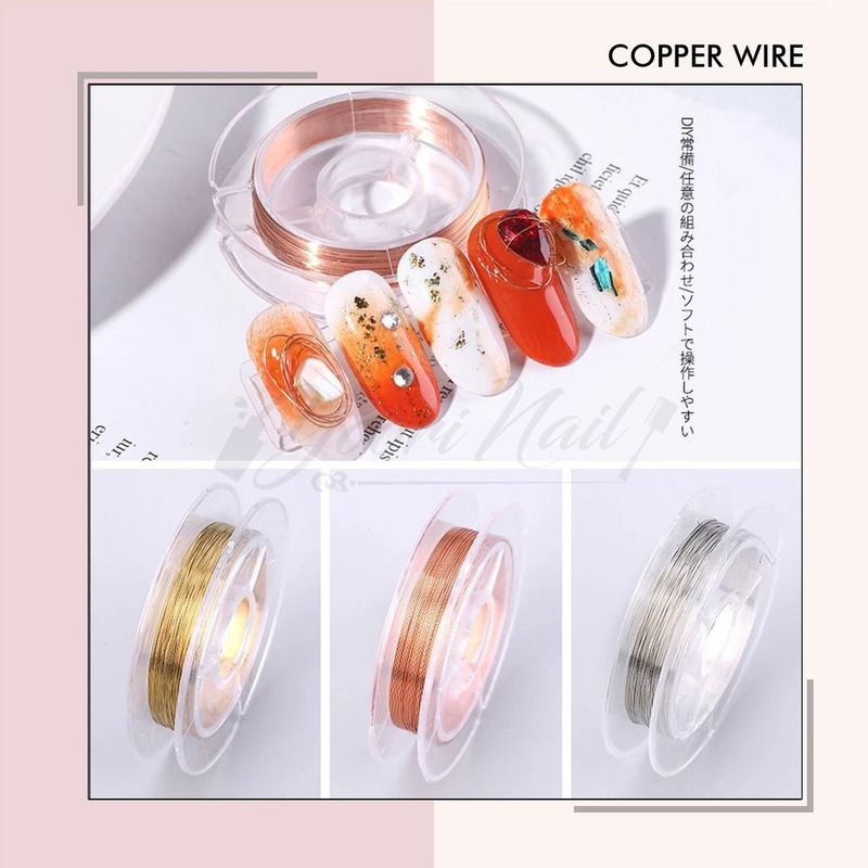 Copper wire nail art kawat tembaga dekorasi kuku