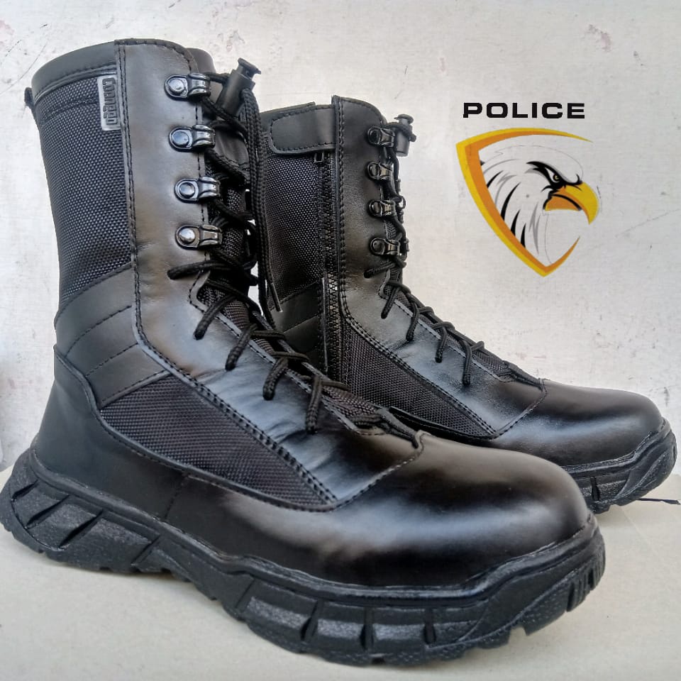 Sepatu pdl kulit TNI POLRI caanggo terlaris 2021 kombinasi cordura anti air PDL TNI POLRI SECURITY