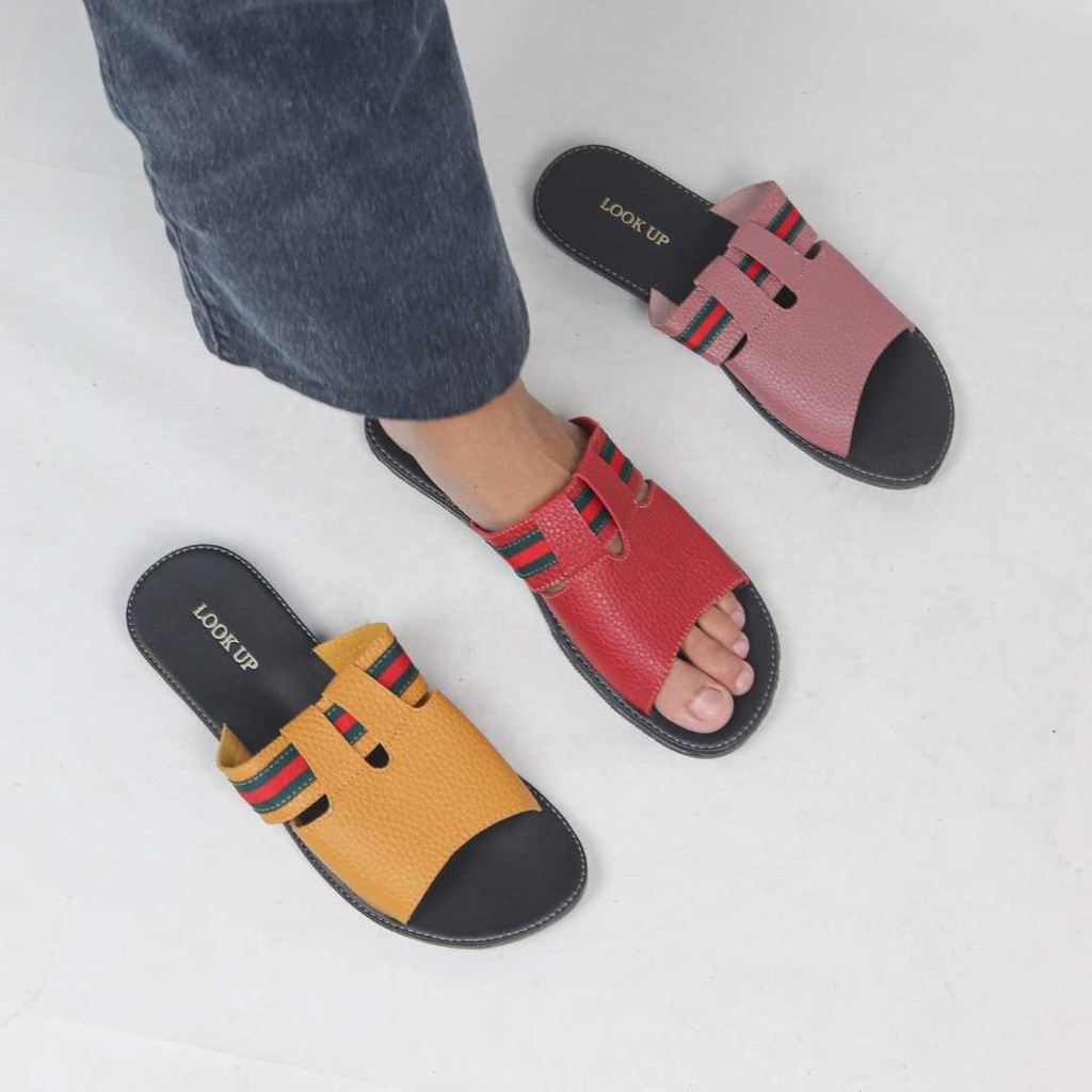 Sandal Papirut Look Up Sandal Wanita Papirut Murah Bisa COD Sandal Kulit Selop PSHDVL - DEVIELA