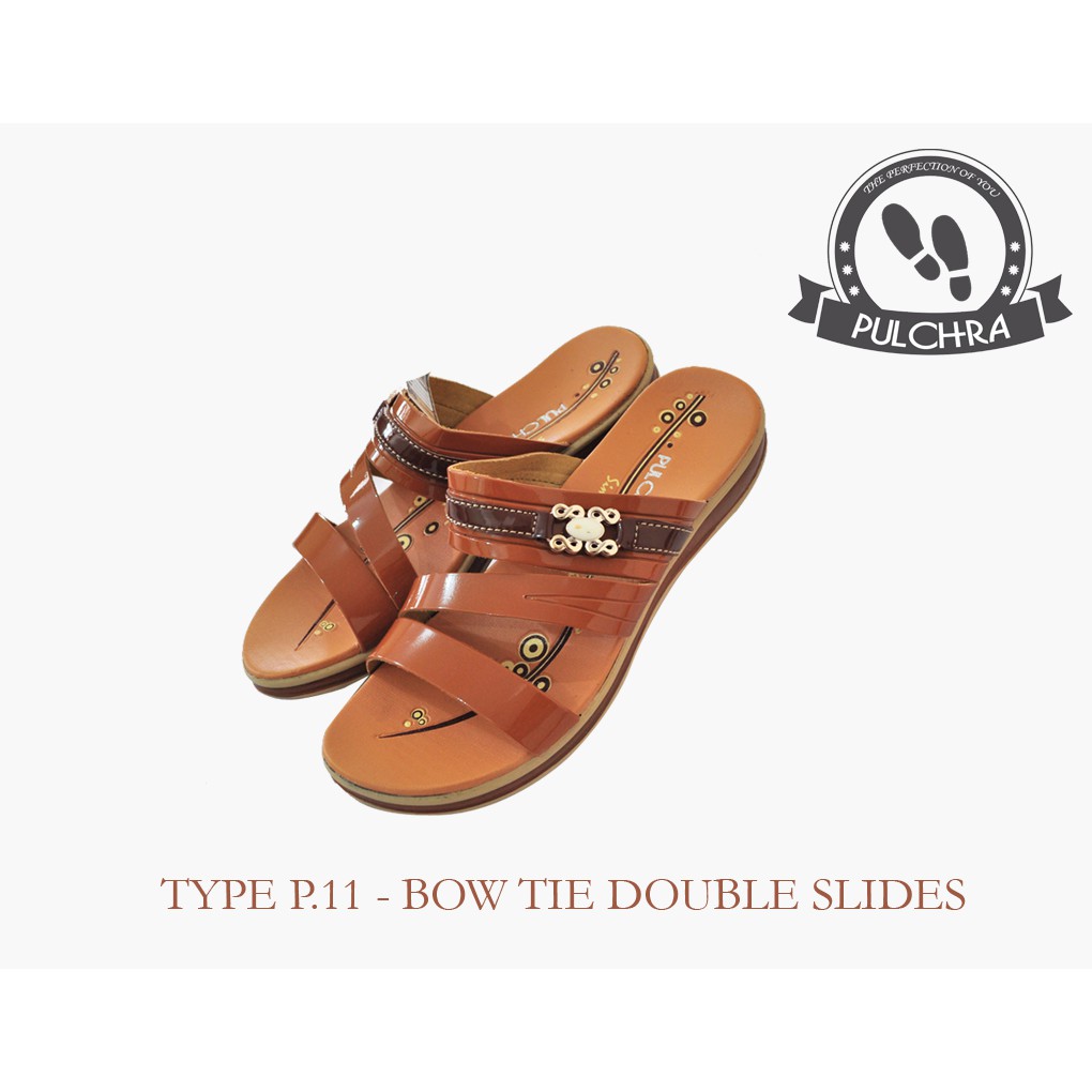 Pulchra Sandal Wanita Type P.11 - Bow Tie Double Slide